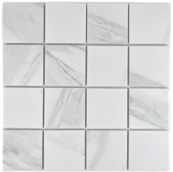 Mosaico Carrara look bianco grigio ceramica bagno piastrelle backsplash cucina MOS16-0102_f | 10 mosaico tappetini