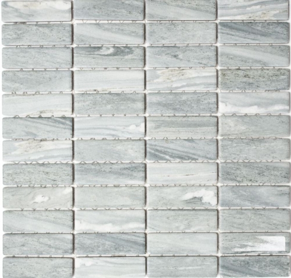Piastrella di mosaico decorata a mano in ceramica tondini effetto pietra grigio piastrella da parete bagno MOS24-STSO23_m