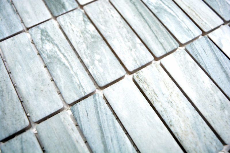 Piastrella a mosaico in ceramica tondini effetto pietra grigio piastrella da parete bagno MOS24-STSO23_f | 10 tappetini a mosaico