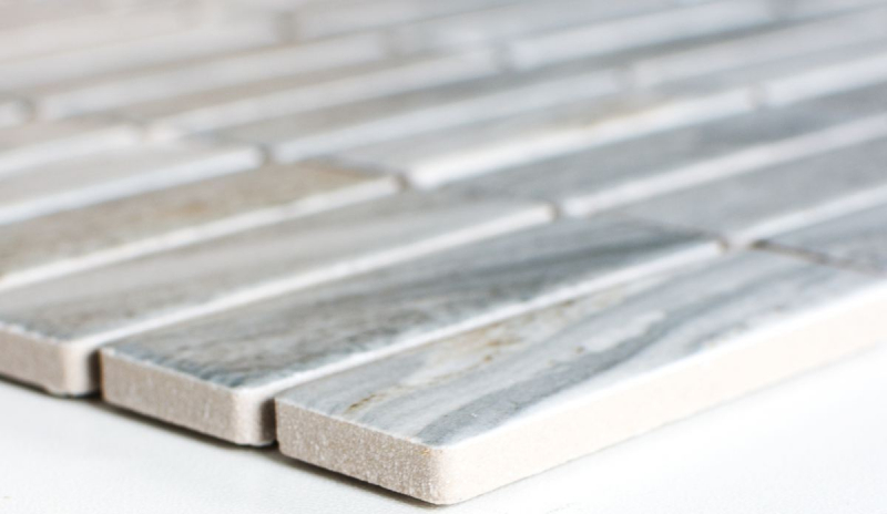 Piastrella a mosaico in ceramica tondini effetto pietra grigio piastrella da parete bagno MOS24-STSO23_f | 10 tappetini a mosaico