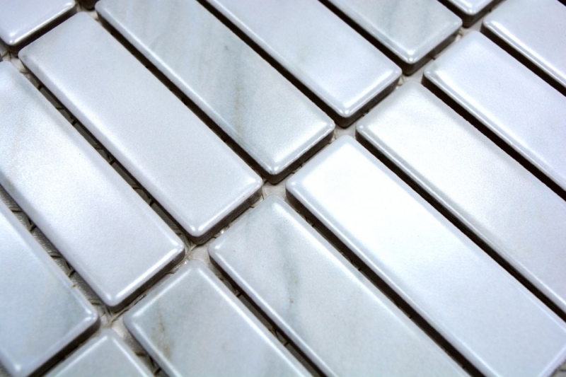Piastrella a mosaico decorata a mano Rivestimento in ceramica effetto pietra bianca per cucina MOS24-STSO01_m