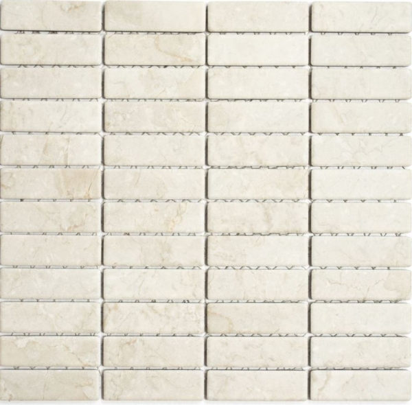 Piastrelle a mosaico decorate a mano Barre in ceramica effetto pietra beige chiaro Backsplash cucina MOS24-STSO45_m