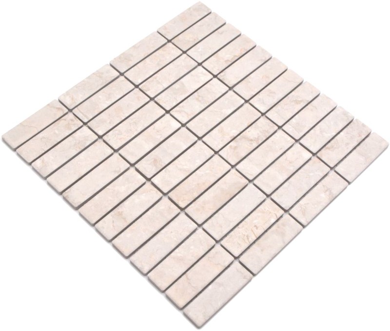Mosaico a bastoncino in ceramica effetto pietra beige chiaro backsplash cucina MOS24-STSO45