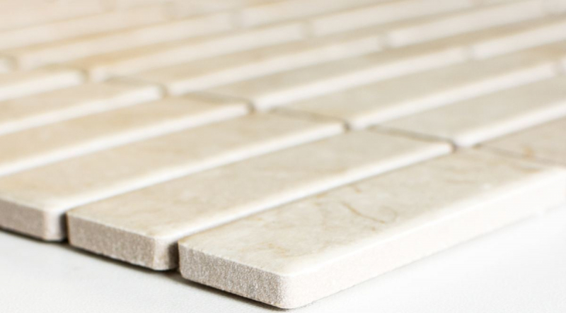 Piastrelle a mosaico decorate a mano Barre in ceramica effetto pietra beige chiaro Backsplash cucina MOS24-STSO45_m