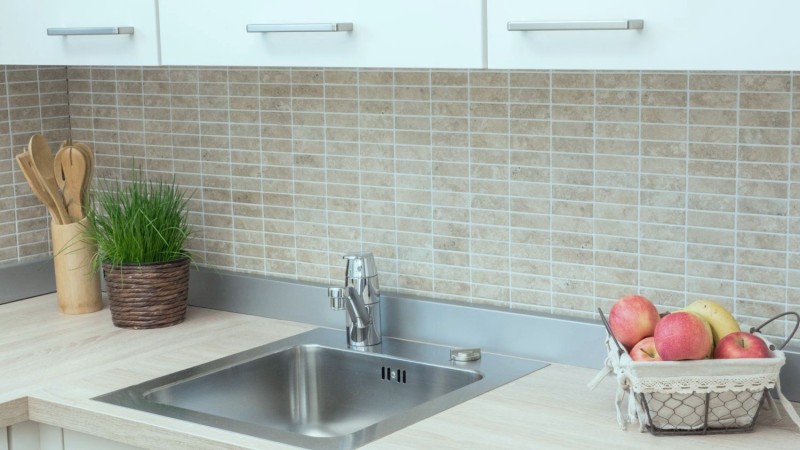 Mosaico di piastrelle in ceramica effetto pietra beige backsplash cucina MOS24-STSO67