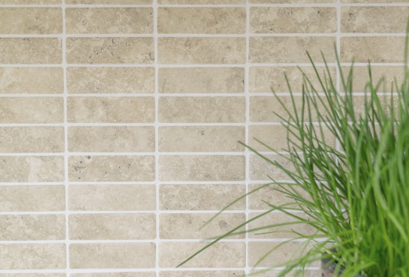 Mosaico di piastrelle in ceramica effetto pietra beige backsplash cucina MOS24-STSO67