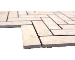 Mosaico a spina di pesce in ceramica effetto pietra beige Backsplash cucina MOS24-SO76