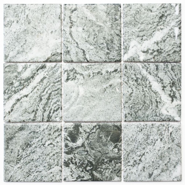 Piastrella di mosaico dipinta a mano in ceramica effetto pietra texture grigio backsplash cucina MOS22-HWA9GY_m