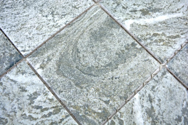 Piastrella di mosaico dipinta a mano in ceramica effetto pietra texture grigio backsplash cucina MOS22-HWA9GY_m