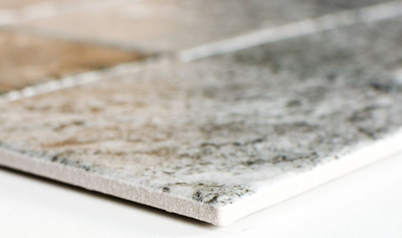 Piastrella di mosaico dipinta a mano in ceramica effetto pietra texture grigio backsplash cucina MOS22-HWA9GY_m