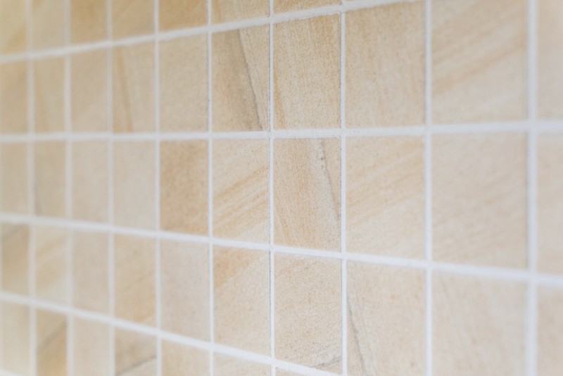 Piastrella di ceramica a mosaico aspetto pietra naturale beige struttura bagno piastrelle backsplash MOS16-AISO98