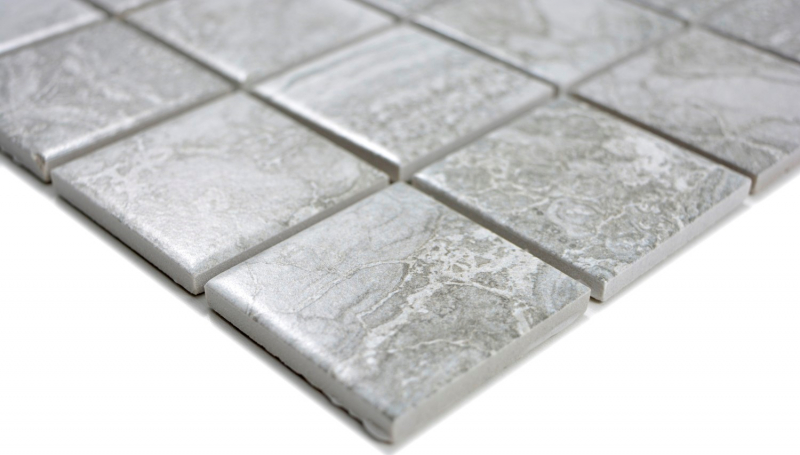 Piastrella di mosaico dipinta a mano effetto pietra naturale struttura grigia piastrella per bagno MOS16-0204_m