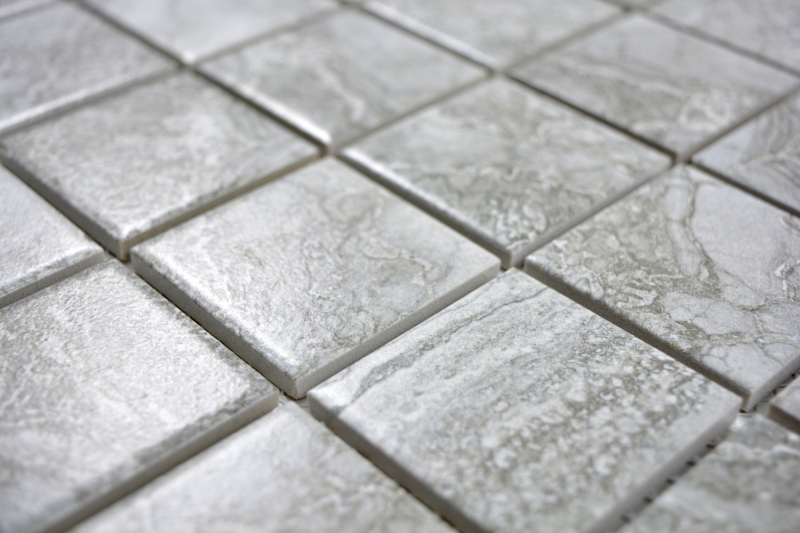 Piastrella di mosaico dipinta a mano effetto pietra naturale struttura grigia piastrella per bagno MOS16-0204_m