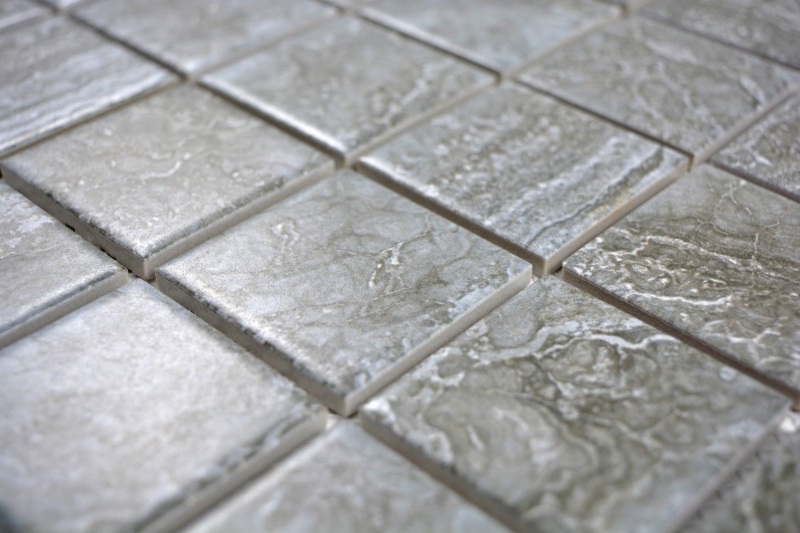 Piastrella a mosaico aspetto pietra naturale grigio scuro strutturato backsplash cucina MOS16-0208_f | 10 tappetini a mosaico