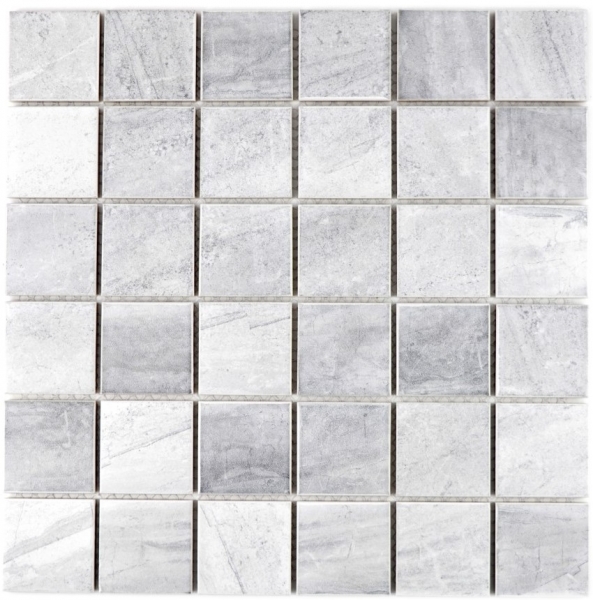 Piastrella a mosaico effetto pietra naturale struttura travertino grigio backsplash MOS16-0211_f | 10 tappetini a mosaico