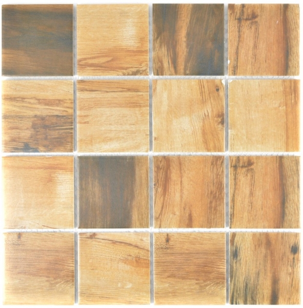 Mosaico ceramico effetto legno Vintage Wood mosaic tile brown backsplash MOS16-2004