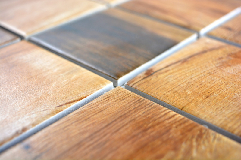 Mosaico ceramico effetto legno Vintage Wood mosaic tile brown backsplash MOS16-2004