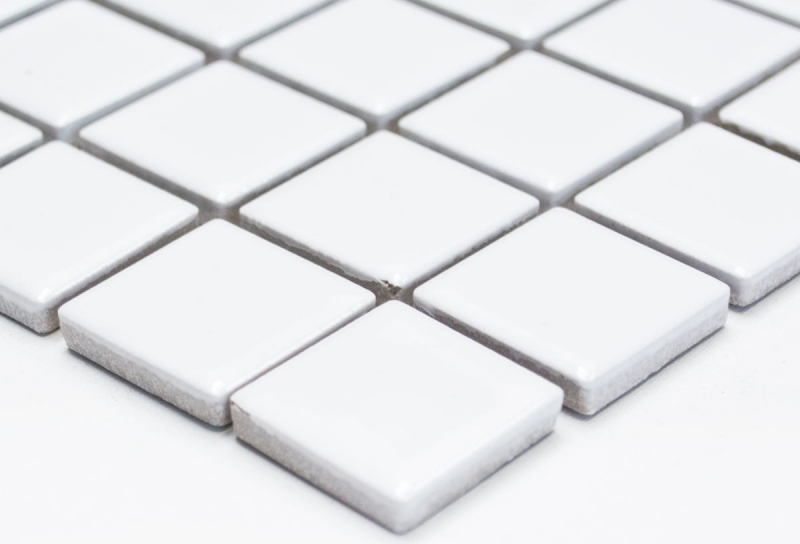 Ceramica mosaico piastrelle bianco lucido cucina parete doccia piscina MOS18-0102