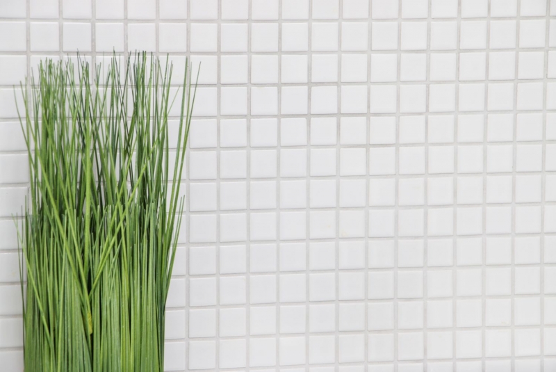 Ceramica mosaico piastrelle bianco lucido cucina parete doccia piscina MOS18-0102