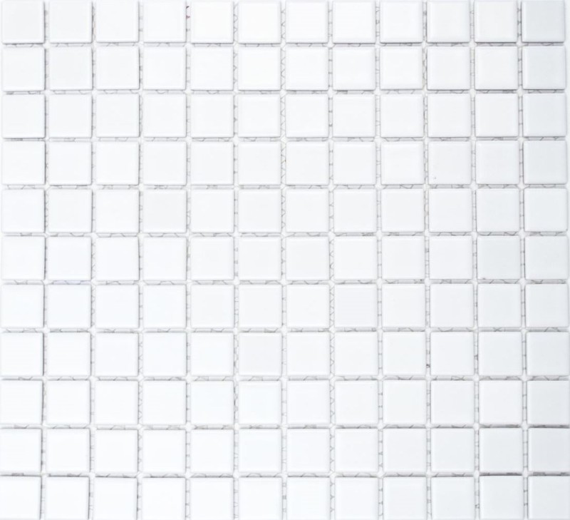 Mosaico a mano in ceramica WHITE MATT piastrella da parete backsplash cucina bagno doccia MOS18-0111_m