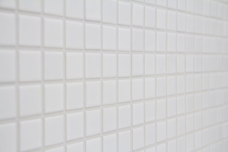 Mosaico ceramico bianco opaco per vasca da bagno Piastrella per cucina MOS18-0111
