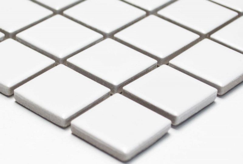 Mosaico a mano in ceramica WHITE MATT piastrella da parete backsplash cucina bagno doccia MOS18-0111_m