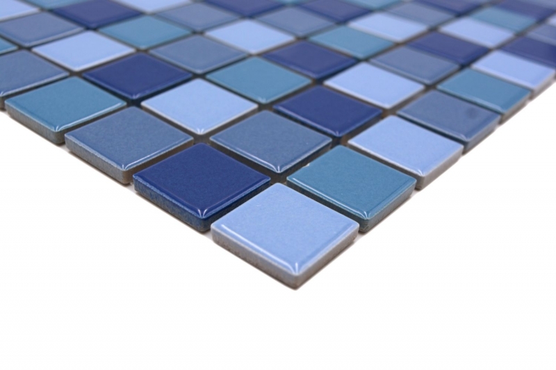 Mosaico in ceramica blu verde turchese lucido MOS18-0408