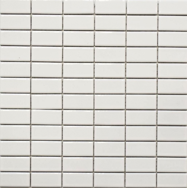 Mano modello mosaico piastrelle ceramica aste bianco lucido piastrelle backsplash cucina MOS24B-0101_m