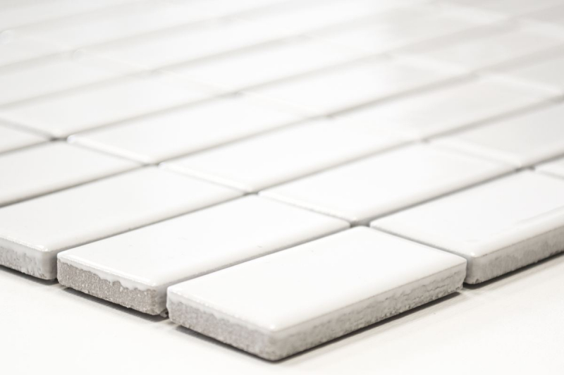 Mano modello mosaico piastrelle ceramica aste bianco lucido piastrelle backsplash cucina MOS24B-0101_m