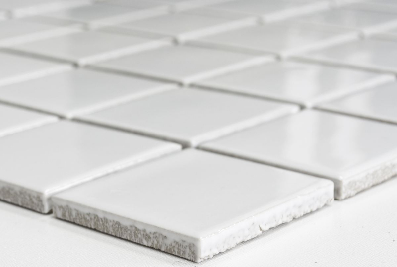 Piastrella a mosaico ceramica bianca lucida specchio parete bagno MOS16B-0101_f