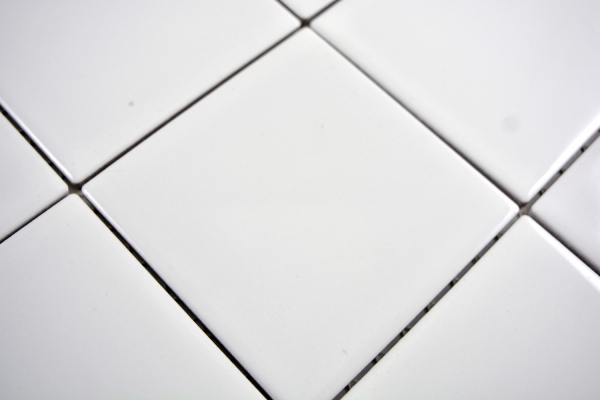 Piastrella di mosaico dipinta a mano in ceramica bianca lucida backsplash cucina MOS23-0101_m