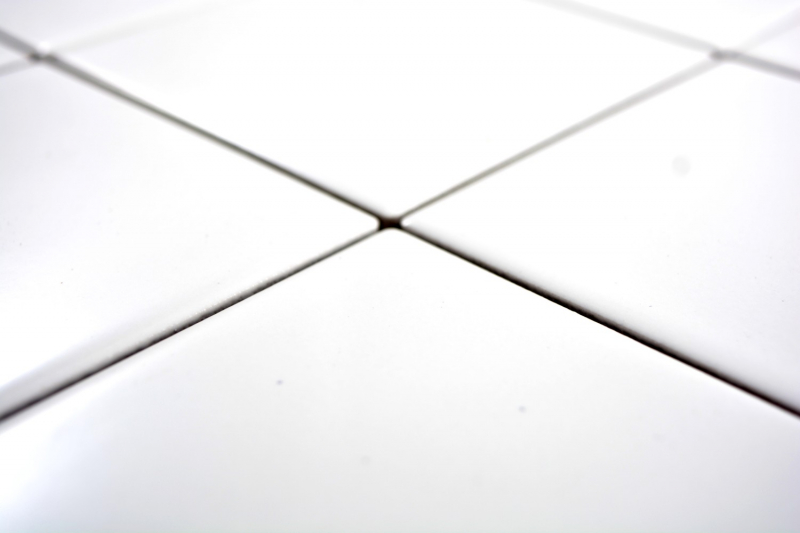 Piastrella di mosaico dipinta a mano in ceramica bianca lucida backsplash cucina MOS23-0101_m