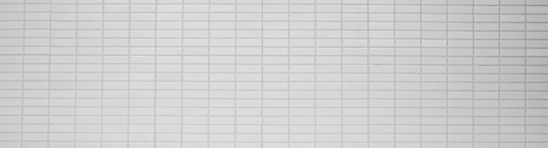 Piastrelle a mosaico decorate a mano in ceramica aste bianche lucide backsplash cucina MOS24-0102_m