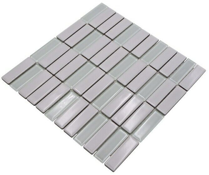 Mosaico ceramico bianco menta lucido in vetro MOS24-ST315