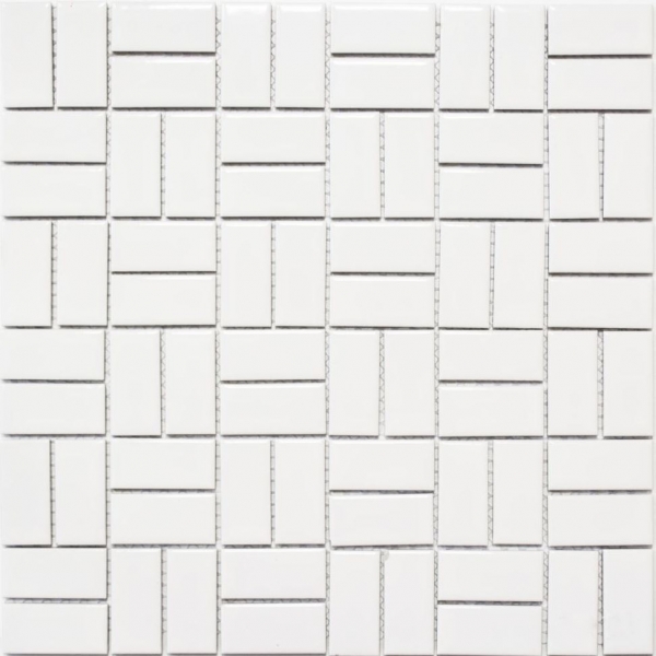 Piastrella a mosaico decorata a mano in ceramica mulino a vento bianco lucido piastrella da cucina piastrella da parete MOS24-CWM7WG_m