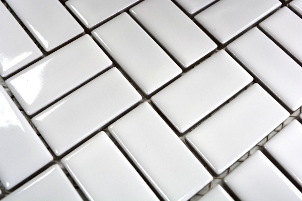 Piastrella a mosaico decorata a mano in ceramica mulino a vento bianco lucido piastrella da cucina piastrella da parete MOS24-CWM7WG_m