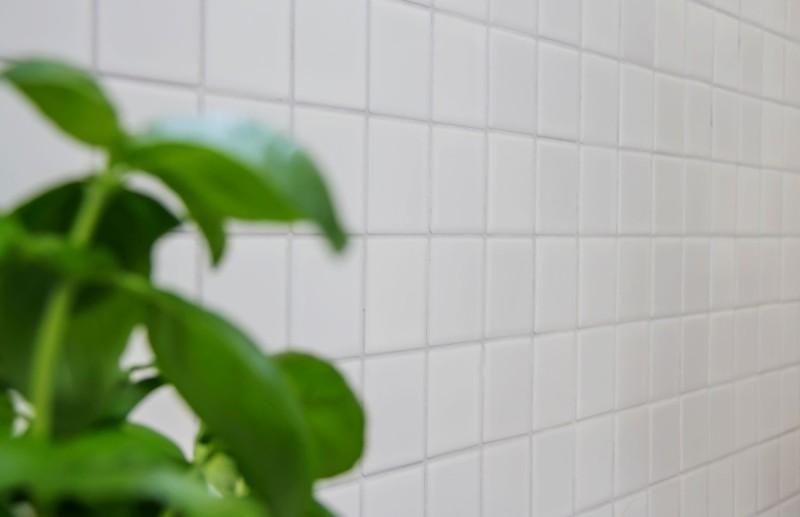Piastrella di ceramica a mosaico bianco opaco specchio parete bagno MOS16B-0111