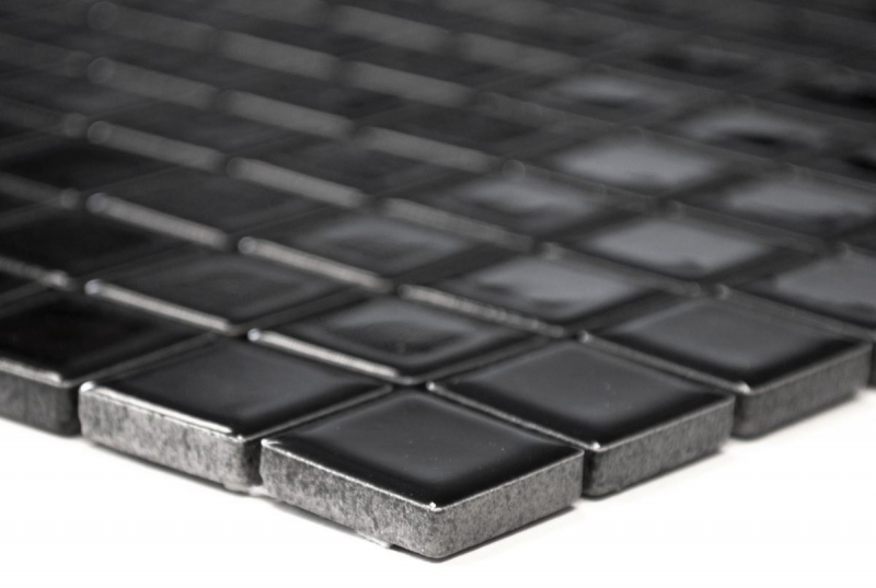 Piastrelle di ceramica a mosaico NIGHT BLACK GLOSSY alzatina per cucina MOS18D-0301