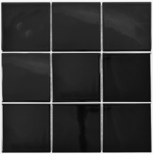 Mano modello mosaico piastrelle ceramica nero lucido piastrelle da parete piastrelle bagno MOS23-0301_m