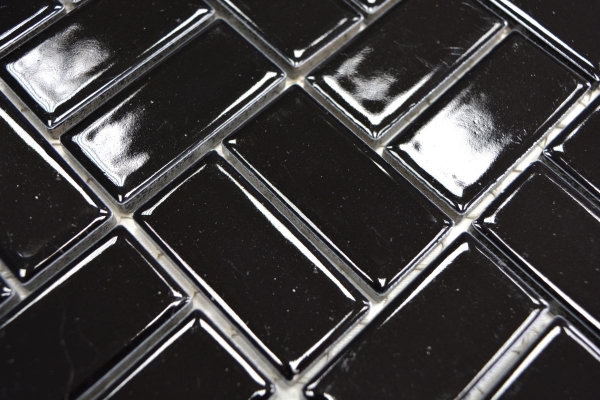 Piastrella a mosaico decorata a mano in ceramica mulino a vento nero lucido piastrella WC bagno MOS24-CWM8BG_m