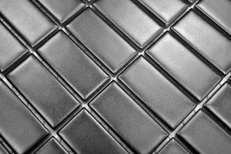 Piastrella a mosaico con motivo a mano aste in ceramica nero opaco piastrella WC bagno MOS24B-0311_m