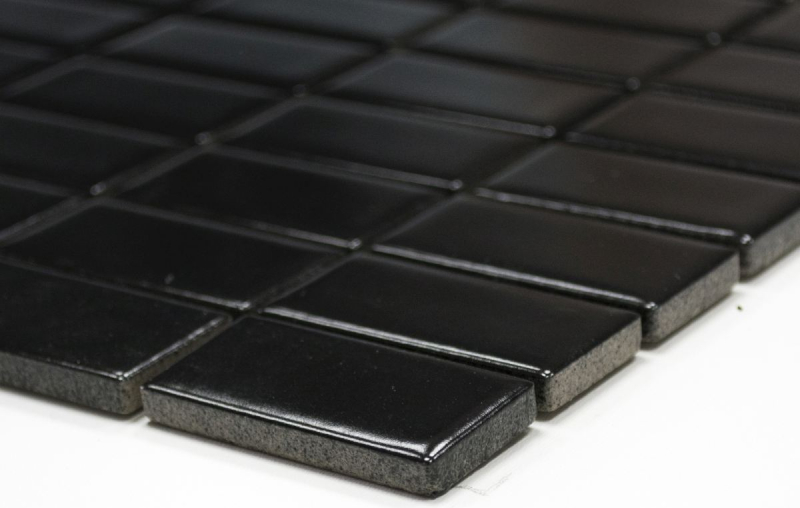 Piastrella a mosaico con motivo a mano aste in ceramica nero opaco piastrella WC bagno MOS24B-0311_m