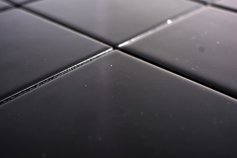 Piastrella di mosaico a mano ceramica nera opaca piastrella WC bagno MOS23-0311_m