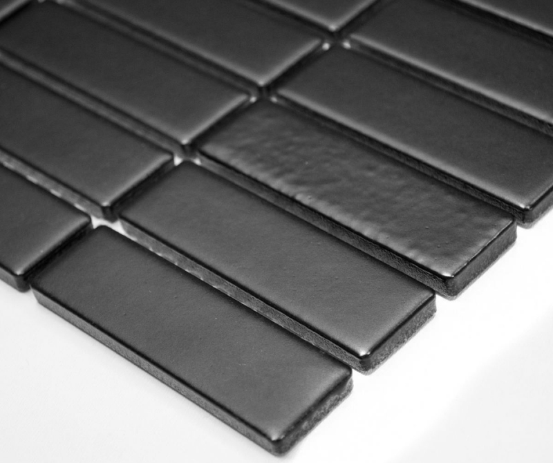 Mosaico ceramico aste nero opaco mosaico parete cucina MOS24-0311_f