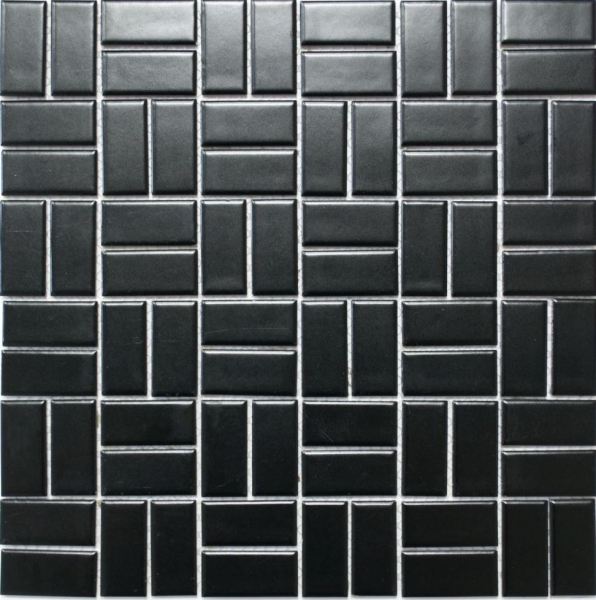 Piastrella a mosaico decorata a mano in ceramica mulino a vento nero opaco piastrella da parete per bagno MOS24-CWM08BM_m