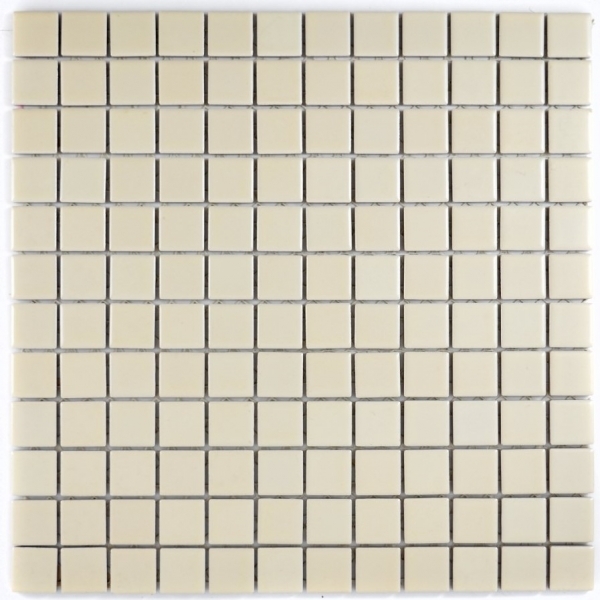 Piastrella di mosaico dipinta a mano magnolia beige opaco backsplash in ceramica MOS18D-1911_m
