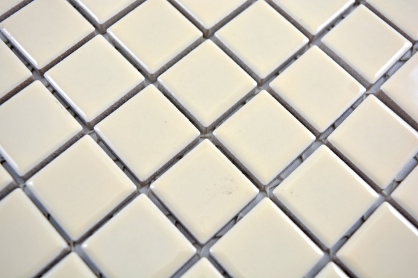 Piastrella di mosaico dipinta a mano magnolia beige opaco backsplash in ceramica MOS18D-1911_m