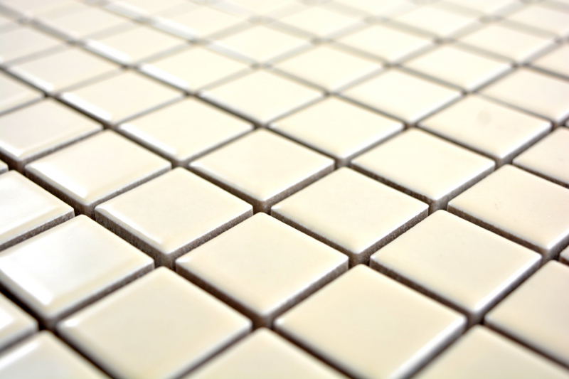 Piastrella di mosaico dipinta a mano magnolia beige opaco backsplash in ceramica MOS18D-1911_m