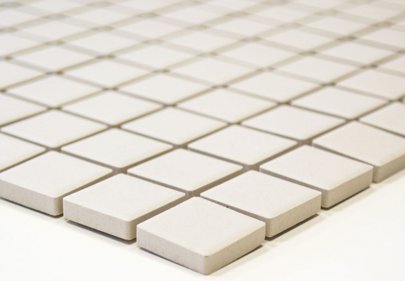 Piastrella di mosaico dipinta a mano in ceramica beige chiaro non smaltata Piastrella per piatto doccia MOS18B-1211-R10_m
