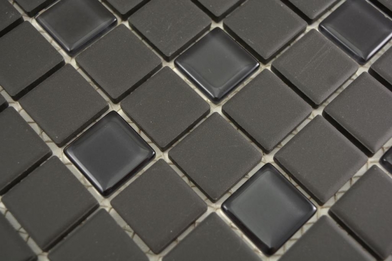 Piastrella di mosaico dipinta a mano in ceramica marrone non smaltata piastrella da parete per bagno MOS18-CU050_m